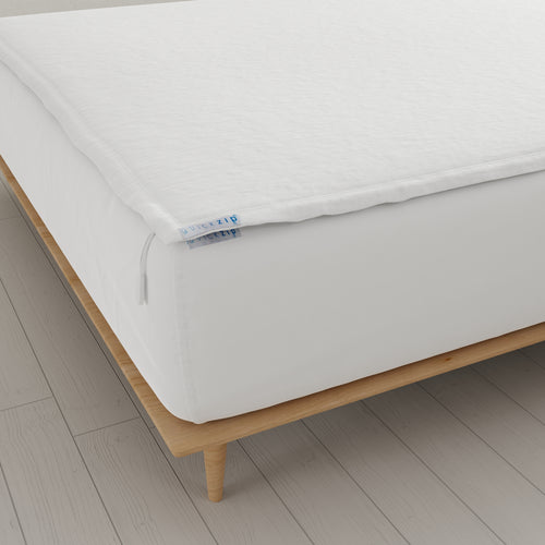 QuickZip Fitted Sheet (Base + Zip Sheet) - Full Percale in White