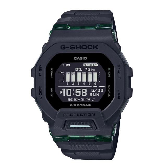 G-Shock GBD-200UU-1ER Black G-Squad Multifunction LCD Wristwatch