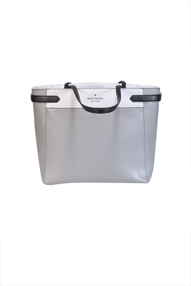 Kate Spade - Grey, White, & Black Color-Block Tote Bag