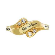 Women's Seawind Ring with Diamonds and Birthstone