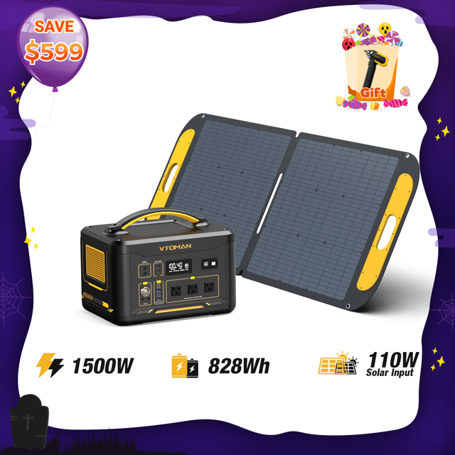 VTOMAN Jump 1500X with 110W Solar Generator