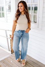 Sav Asymmetrical Hem Straight Jeans