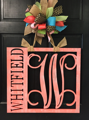 24" Vertical Name Monogram Door Hanger