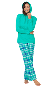 Bright Plaid Hoodie Pajamas - Final Sale