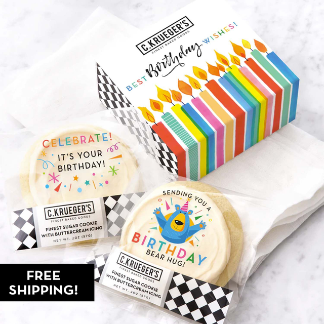 Birthday Wishes Duo Sampler - Iced Cookies with Messages