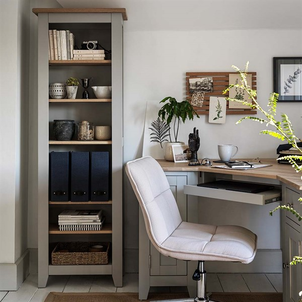 Chester Dove Grey Tall Slim Bookcase