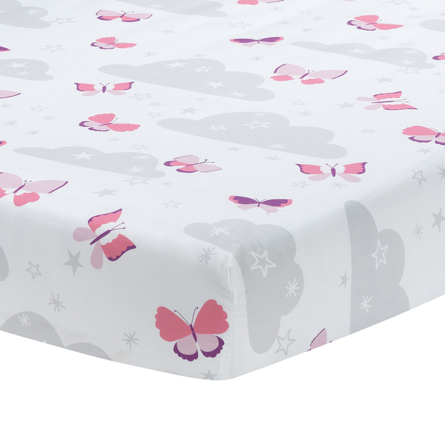 Butterfly Kisses Fitted Crib Sheet