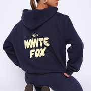 Fashion Sports LOGO Long Sleeve Pullover Hooded Sweatshirt Two Piece Set