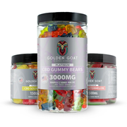 Platinum CBD Gummies 3000 mg/1500mg | Bears, Peach Watermelon & Banana Flavors | Golden Goat CBD