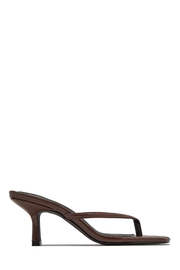 Deidra Mid Heel Mules - Brown