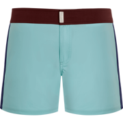Men Stretch Swim Trunks Flat Belt Color Block