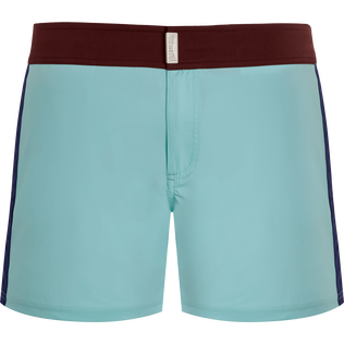 Men Stretch Swim Trunks Flat Belt Color Block