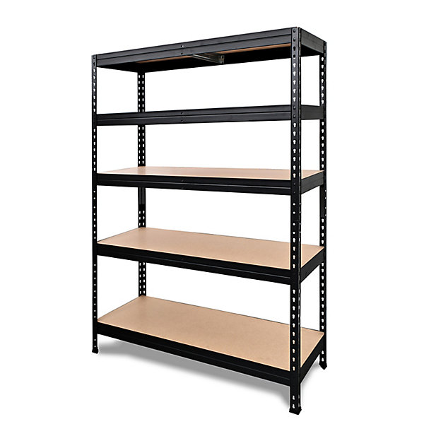GoodHome Rand 5 shelf HDF & steel Shelving unit (H)1800mm (W)1276mm (D)400mm