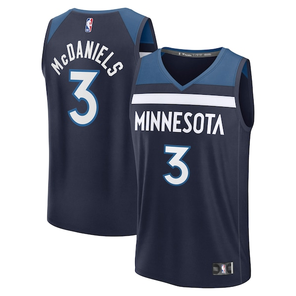 Men's Minnesota Timberwolves Jaden McDaniels Fanatics Navy Fast Break Replica Player Jersey - Icon Edition