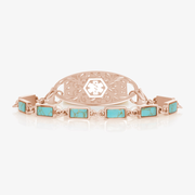 Bree Turquoise Medical ID Bracelet in Rose Gold