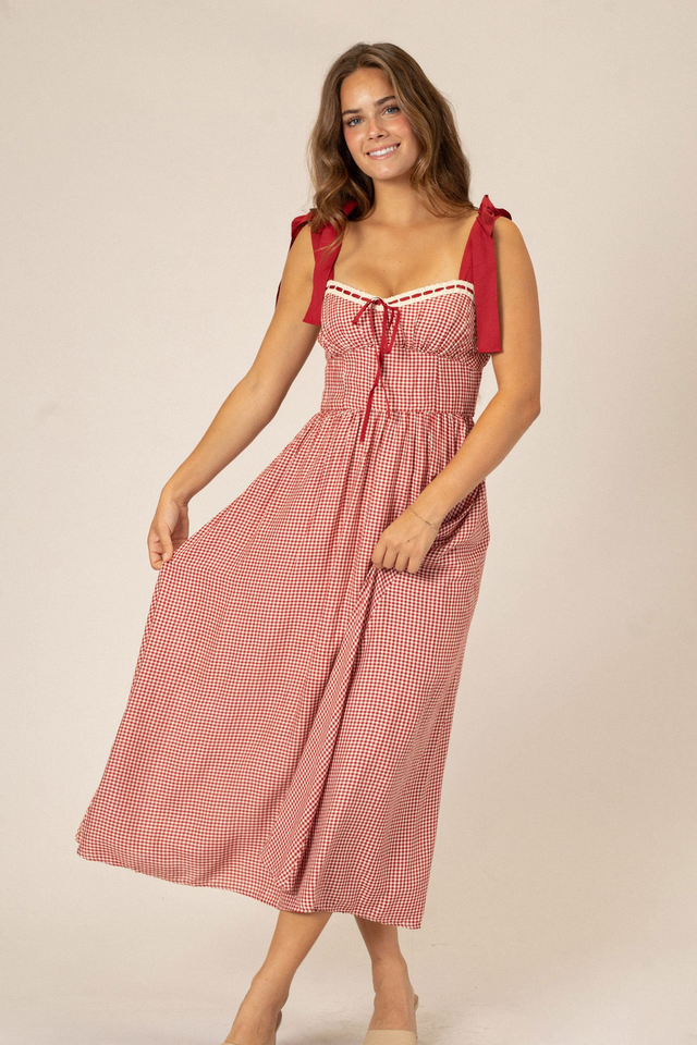 Natalie Plaid Sweetheart Dress