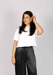 THE CROPPED BOXY TEE - WHITE