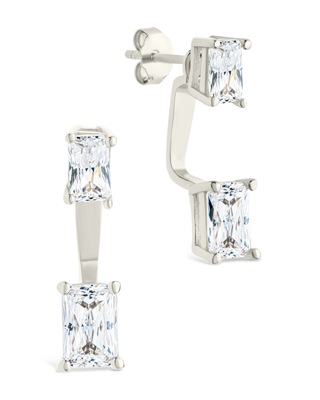 Sterling Silver Emerald Cut Duo Jackets
