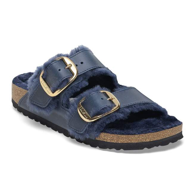Arizona Big Buckle Shearling Oiled Leather Midnight Blue