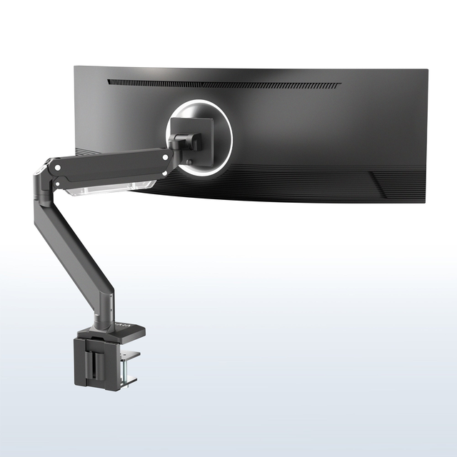 Pneumatic Arm Single Ultrawide Monitor Desk Mount - Up to 49" Screens