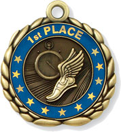 Track (Winged Shoe) Medals with Personalized School, Team or Event Name