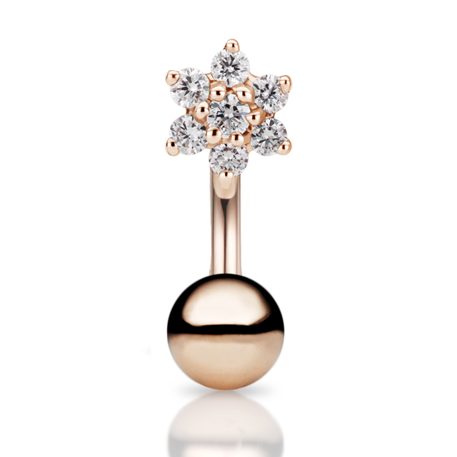 Diamond Flower and Ball Rook Barbell