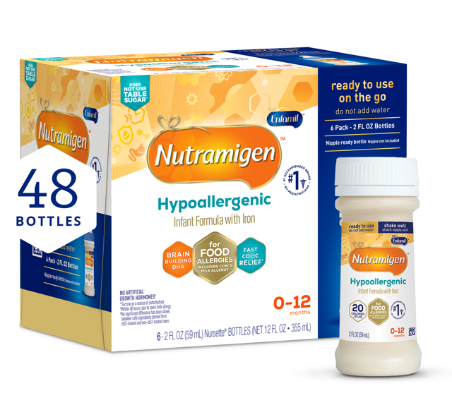 Nutramigen® Hypoallergenic Infant Formula - Ready to Use - 2 fl oz Bottles (Case of 48) - Online | Enfamil