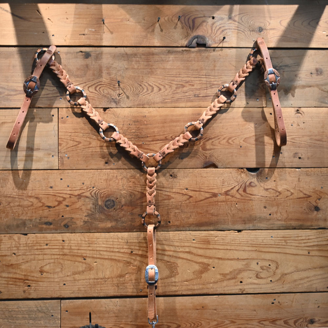 JOE HIPP Braided Breast Collar Accented with Copper Rings and Buckles