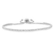 Sterling Silver Petite CZ Adjustable Bracelet