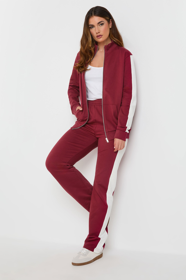 LTS Tall Red Side Stripe Fitted Straight Leg Joggers