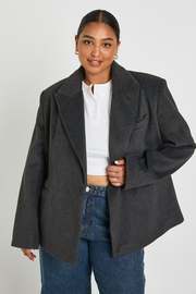 Plus Single Breasted Oversized Blazer