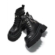 Butterfly Chain Embellishment Zip Up Thick Platform Gothic Martin Boots