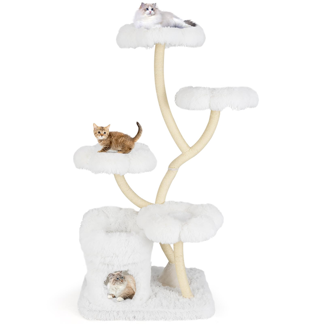 Tangkula 65 Inch Tall Cat Tower with Sisal Scratching Posts