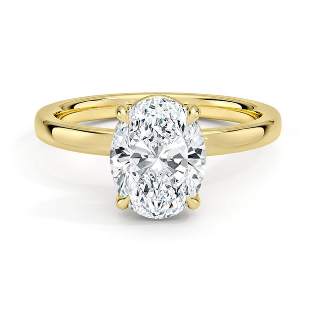 Classic Solitaire Oval Cut Moissanite Engagement Ring