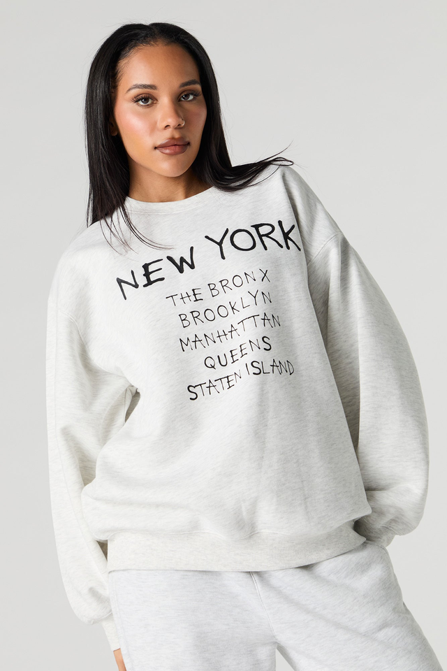 New York Embroidered Fleece Sweatshirt