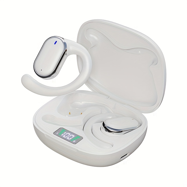 LAN XUN 2025 New style True Wireless on-ear sleeping headset music hanging Earbuds video comfortable TWS HIFI bass Stereo HD calling Earphones adapted for Android for Cellphone gaming Earpieces Couples music smart headphones, Sleeping Headphones