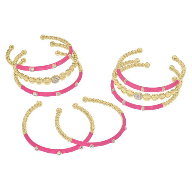 Heidi Daus®"Slim Pickens" Crystal & Enamel 8 Piece Bracelet Set