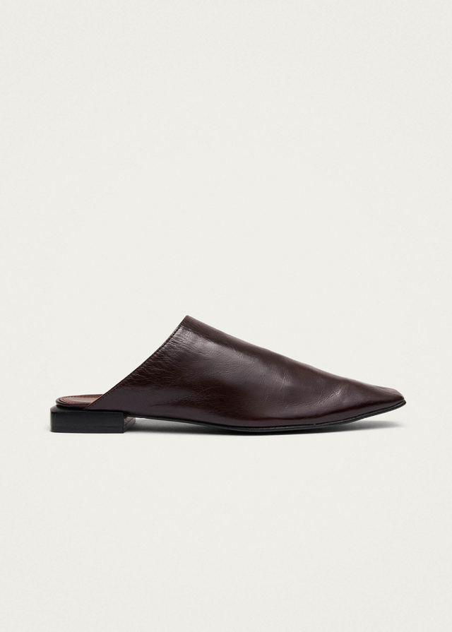Noe Rift Dark Brown Leather Mules