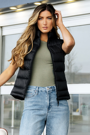 Nylon Quilted Puffer Vest