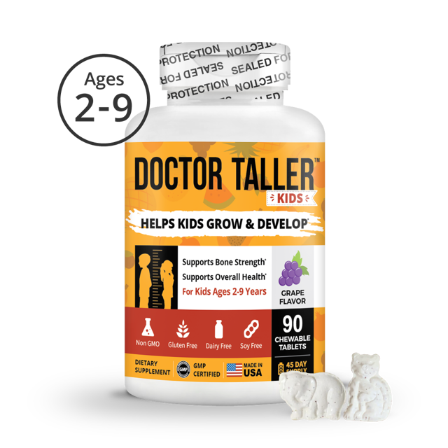 Doctor Taller Kids, Grape Multivitamins, Ages 2-9, 90 Vegan Chewables
