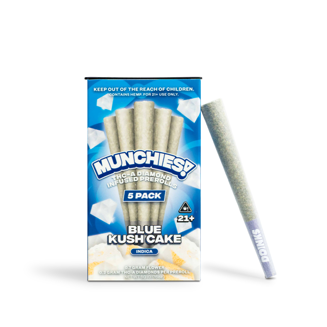 Blue Kush Cake 1g THCA Infused Prerolls (5 Pack)