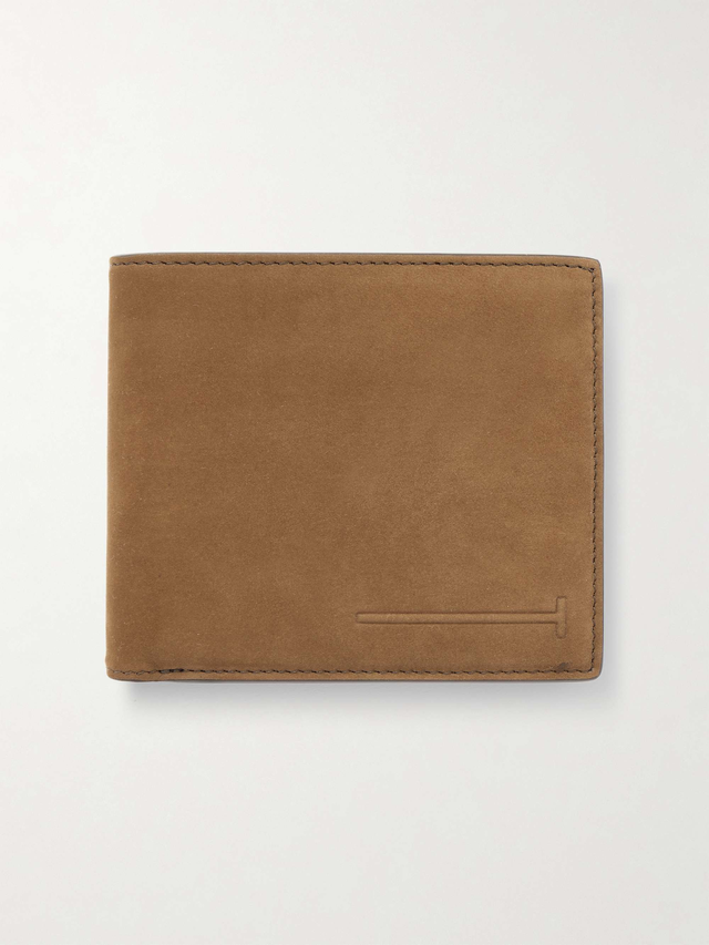 Nubuck Billfold Wallet - brown - One Size