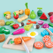 Wooden Fruit Cutting Play Set, Wooden Montessori Toys KL04