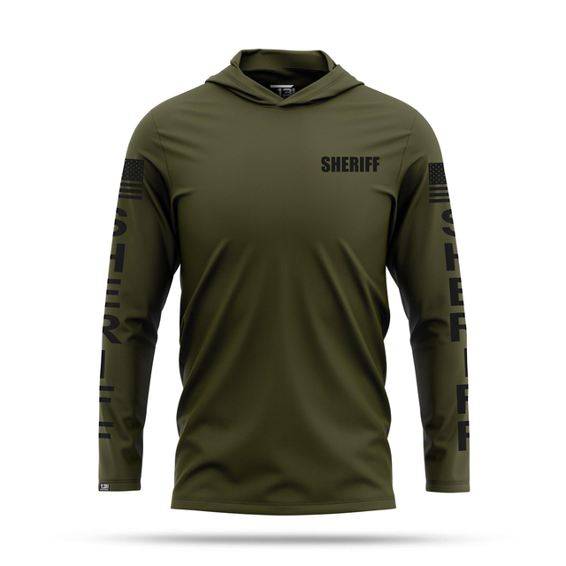 [SHERIFF] Men's Performance Hooded Long Sleeve [GRN/BLK]