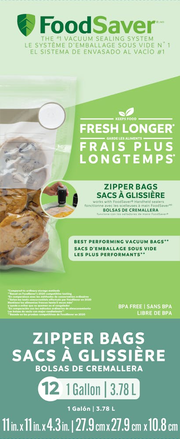 FoodSaver® Vacuum Zipper Gallon Bags, 12 Count