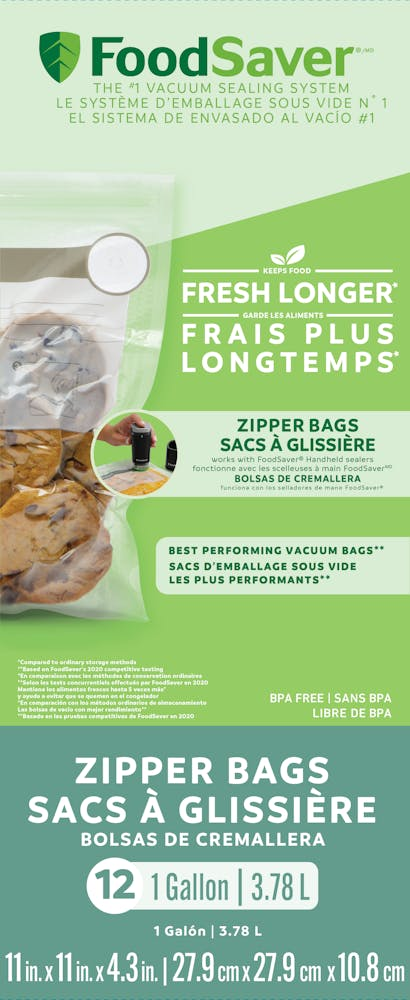 FoodSaver® Vacuum Zipper Gallon Bags, 12 Count