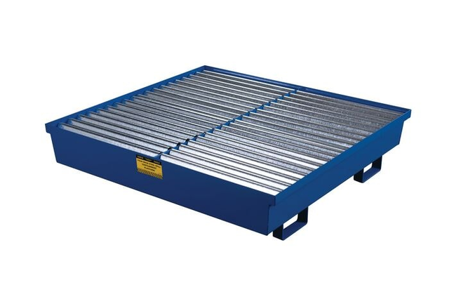 4 Drum, 92 Gallon Sump Capacity, Metal Spill Pallet Without Drain, Blue - 1640ST