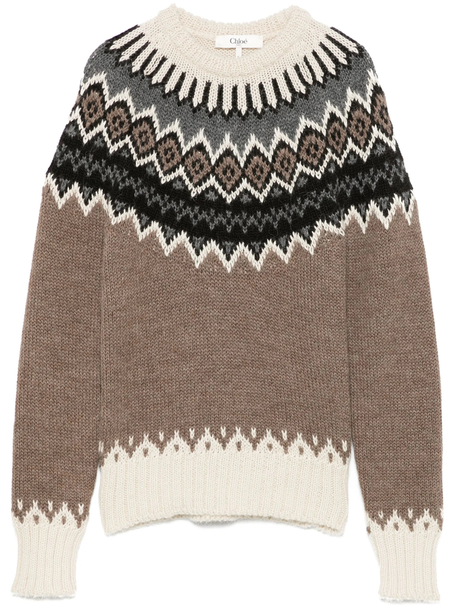 mock-neck fair-isle sweater