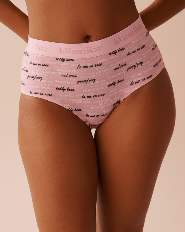 Cotton and Logo Elastic Band High Waist Bikini Panty