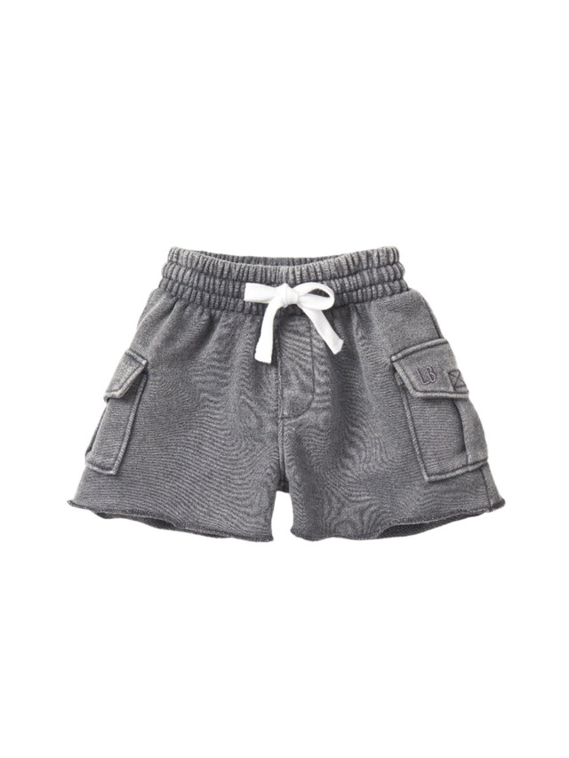 Raw Edge Cargo Short - Charcoal Wash